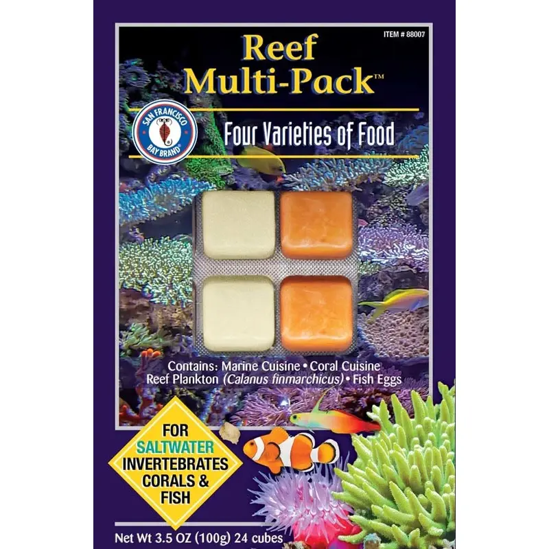 San Francisco Bay Brand Reef Multi-Pack Frozen Fish Food 3.5 oz 24 Count