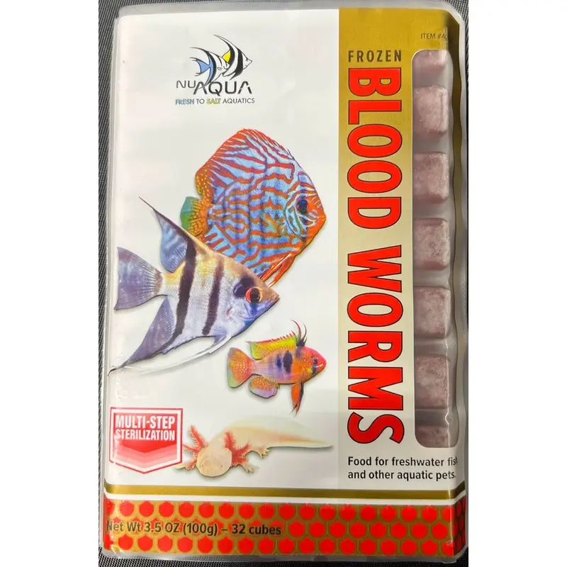 San Francisco Bay Brand Nu Aqua Bloodworms Frozen Fish Food 3.5oz