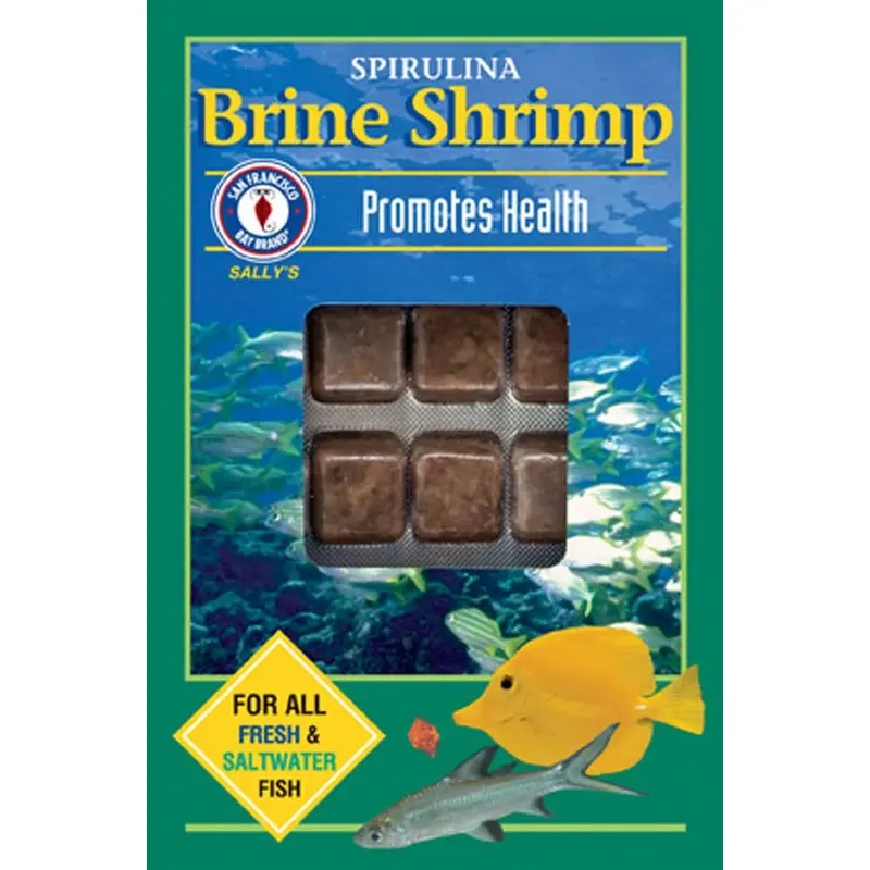 San Francisco Bay Brand Spirulina Brine Shrimp Frozen Fish Food 3.5 oz 30 Count