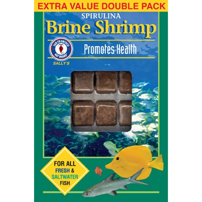 San Francisco Bay Brand Spirulina Brine Shrimp Frozen Fish Food 7 oz 60 Count