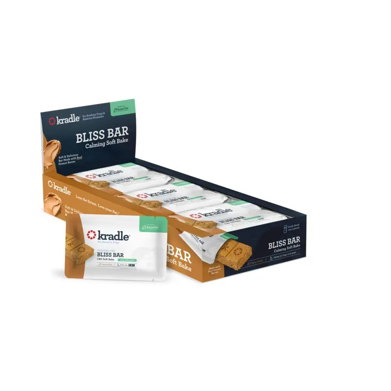 Kradle Calming CBD Soft Bake Bliss Bars 15MG Peanut Butter Display