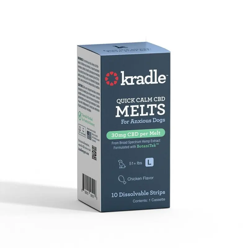 Kradle Quick Calm CBD Dog Melts 30MG Chicken 10CT LG