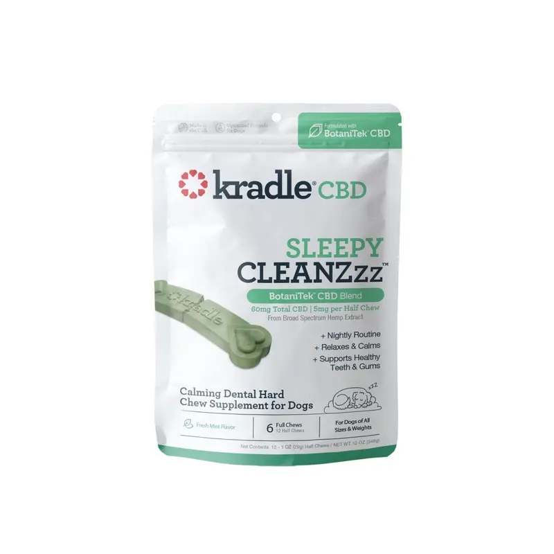 Kradle CBD Sleepy CLEANZzz Chew Hard Dental Chews 60mg Fresh Mint 6ct
