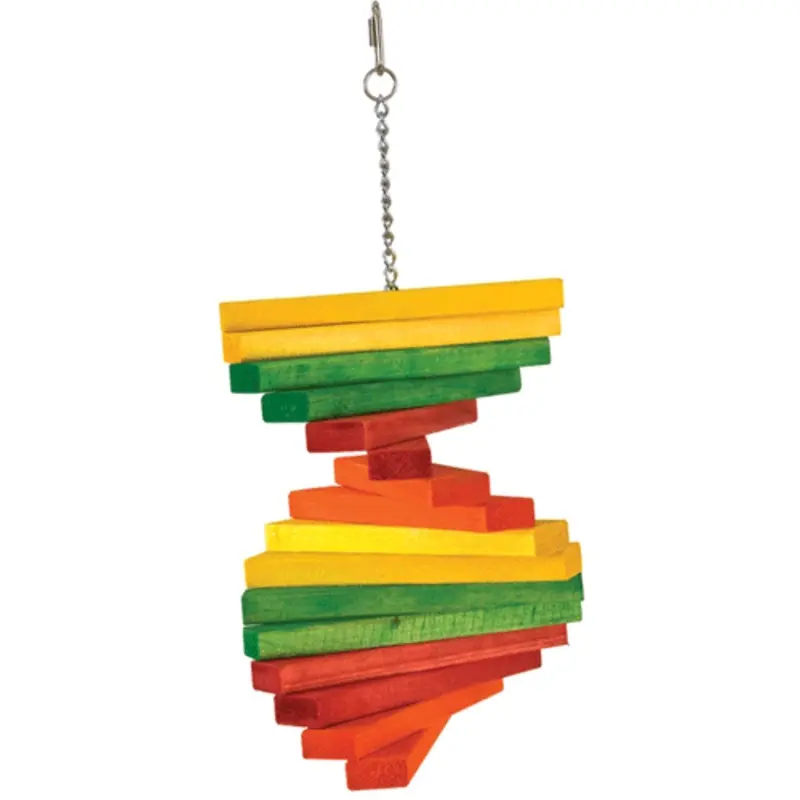A&E Cage Company Colored Wooden Block Spiral