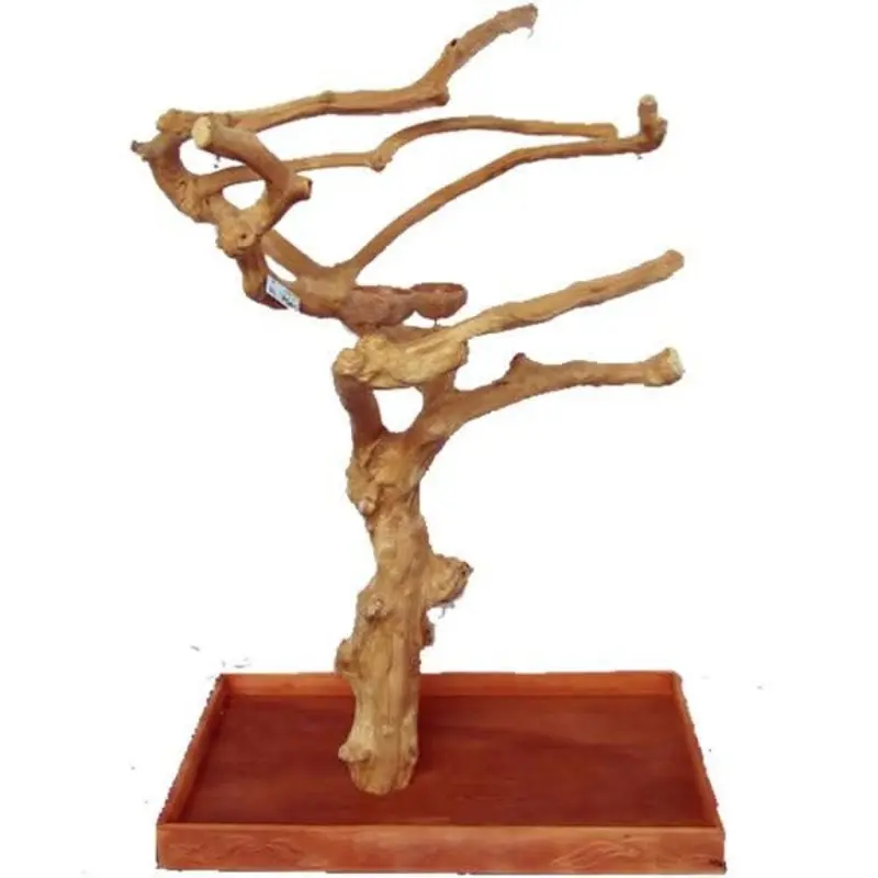 A&E Cage Company Large Java Wood Tree BOXED 40"x23"x61" TRUNK, CROWN, BASE and 2 BOWLS