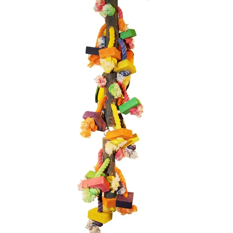 A&E Cage Company Large - Real Wood with Hanging Blocks on Rope