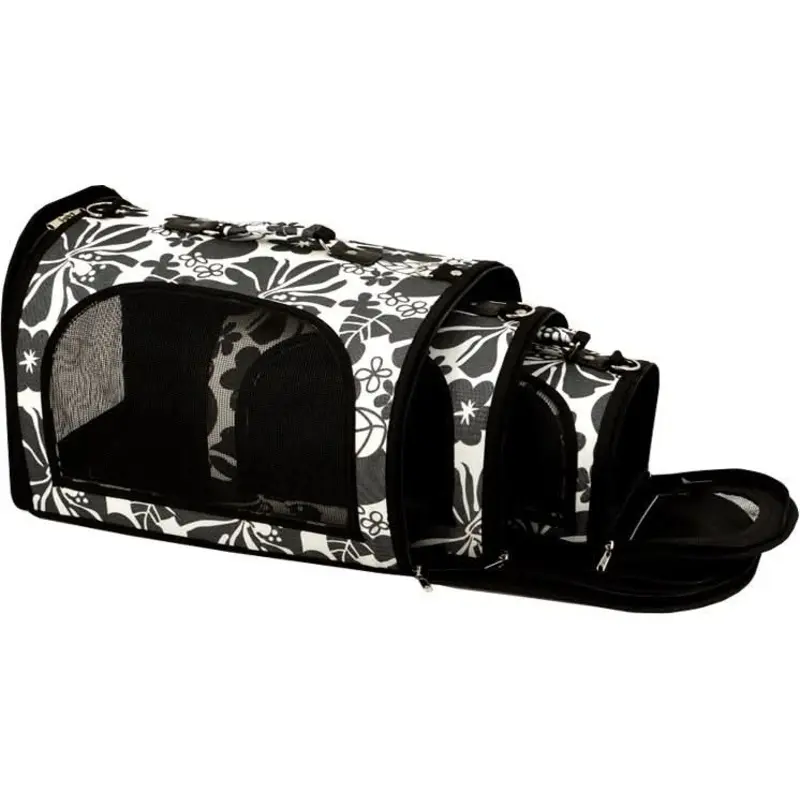 A&E Cage Company Large - Soft Sided Travel Carrier, BLACK LEAF