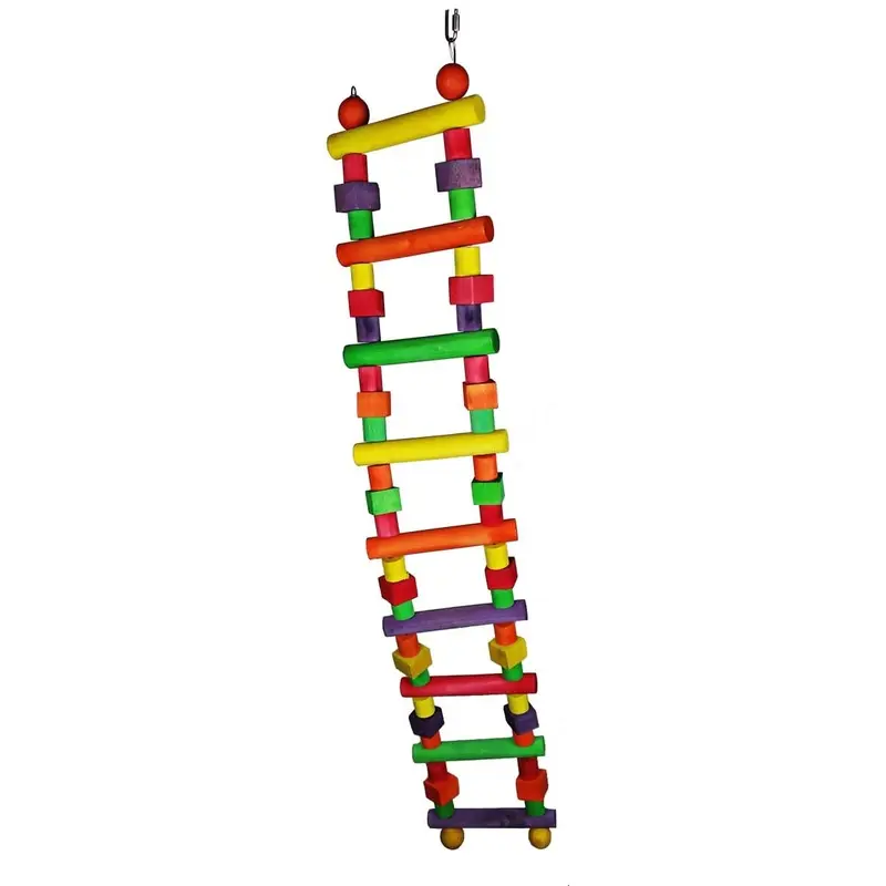 A&E Cage Company Large Wood Block Ladder 8"x2"x42"