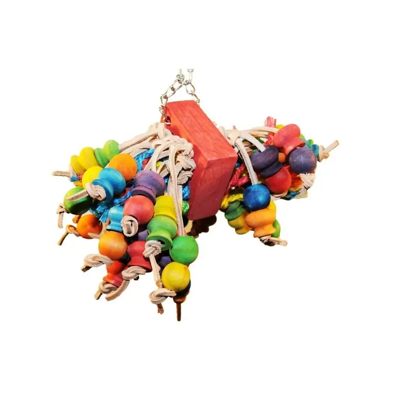 A&E Cage Company Medium Cluster with Hanging Wood Balls 11"x3"x14"