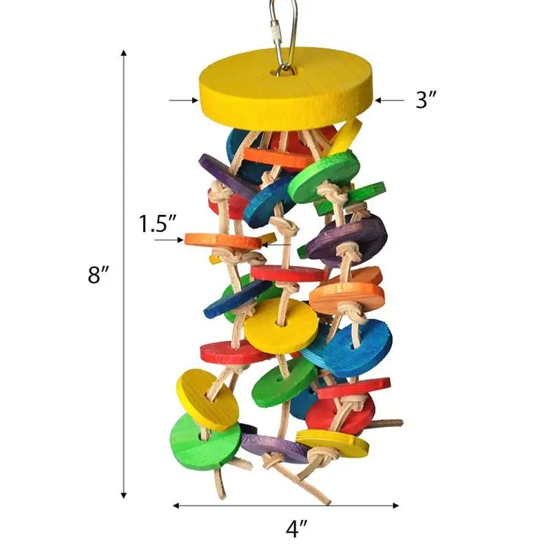 A&E Cage Company Hanging Wood Wafers on Rope, 10"x3"