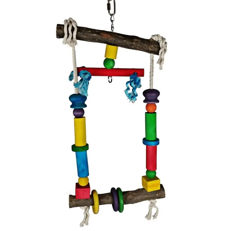 A&E Cage Company Natural Wood Swing with Rope