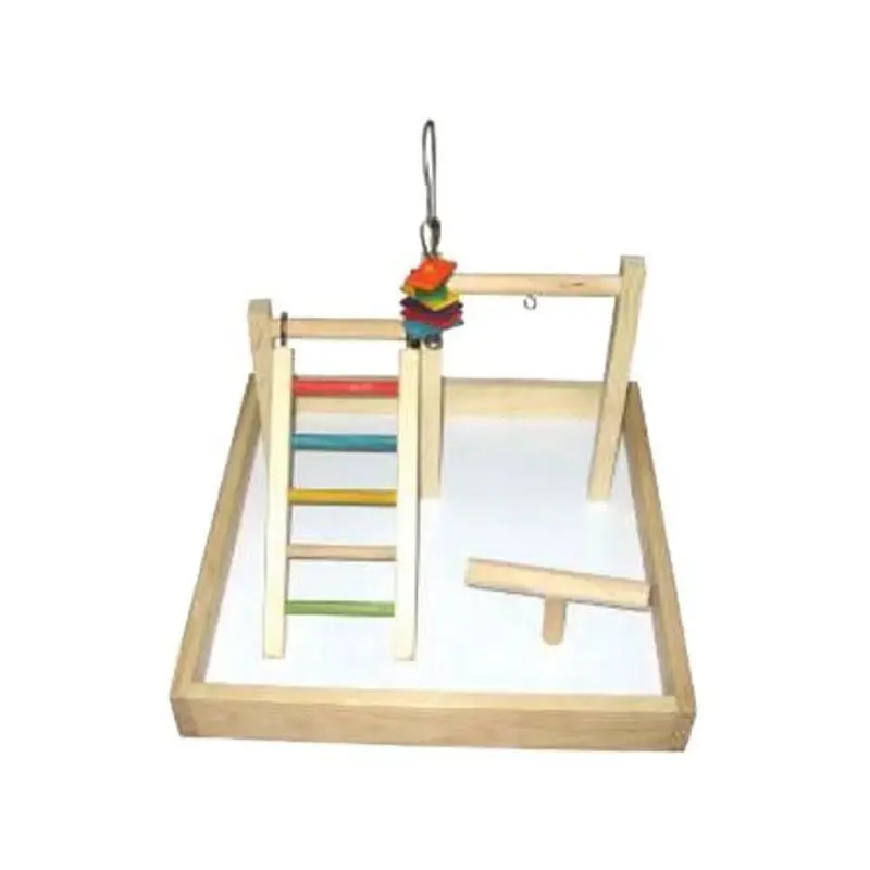 A&E Cage Company Wooden Table Top Playstand, 17"x17"x12"
