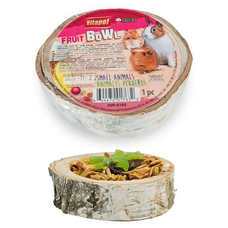 A&E Cage Company Wooden Treat Bowl - FRUIT