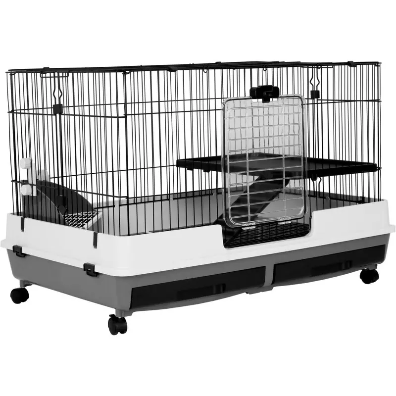 A&E Cage Company 32"x21"x26" DELUXE 2 Level Small Animal Cage