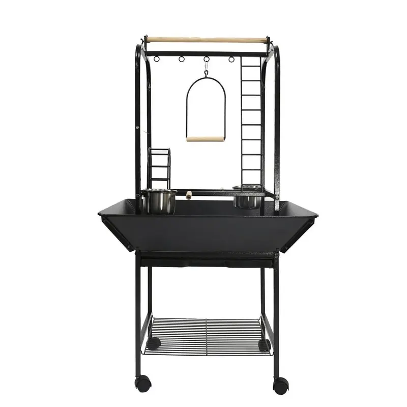 A&E Parrot Play Stand with Ladders and Toy Hooks- 26"x25"