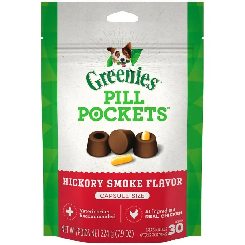 Greenies Pill Pockets Canine Hickory Smoke Flavor Dog Treats Tablet