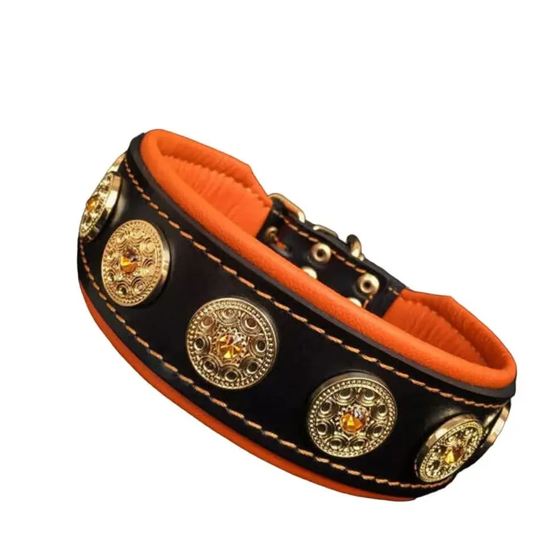 Bestia The "Bijou" Black and Orange Collar for Dogs