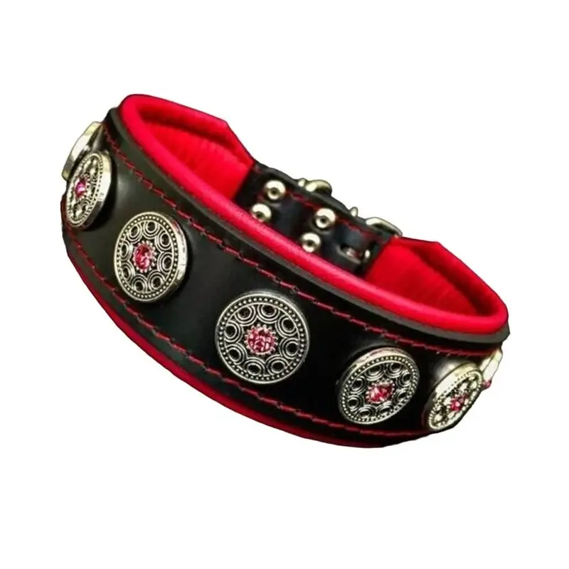 Bestia The "Bijou" Black and Red Collar for Dogs