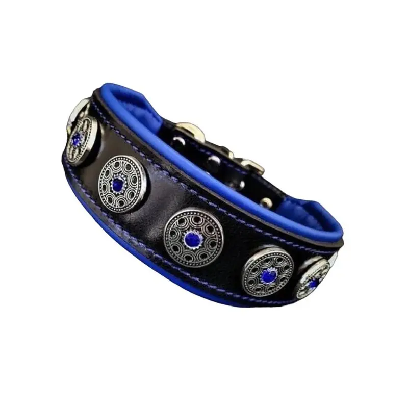 Bestia The "Bijou" Black & Blue Collar for Dogs