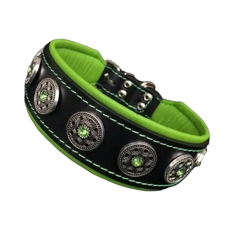 Bestia The "Bijou" Black & Green Collar for Dogs