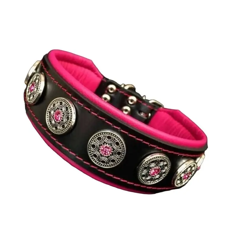 Bestia The "Bijou" Black & Pink Collar for Dogs