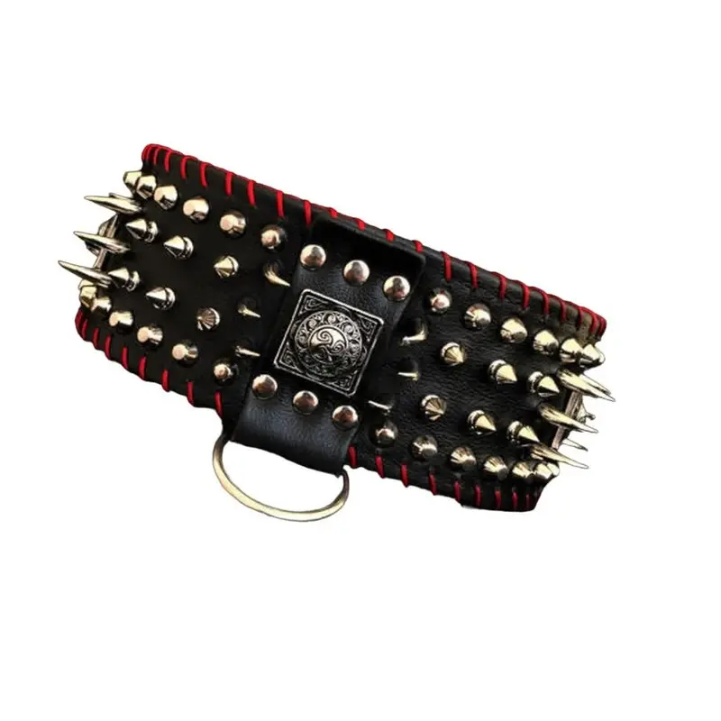 Bestia The "David" Hand Stitched 3.15 inch Wide Show Collar for Dogs