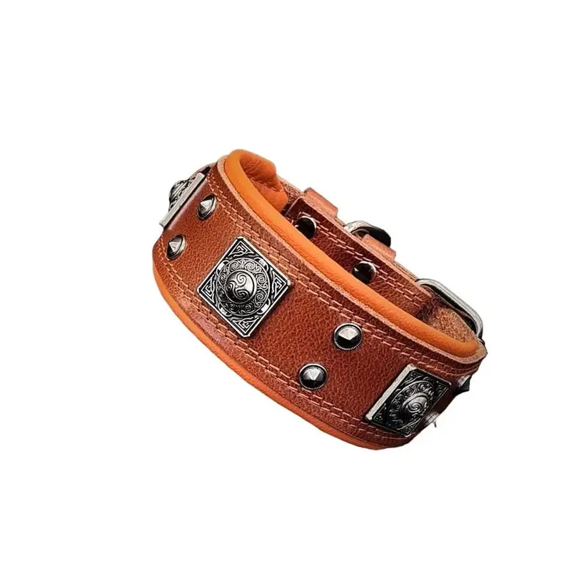 Bestia The "Eros" Brown 2 Inch Wide Collar for Dogs