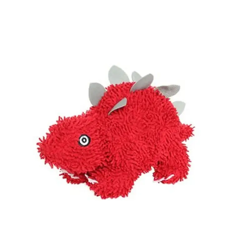 Mighty Microfiber Ball Med Stegosaurus Red Dog Toy