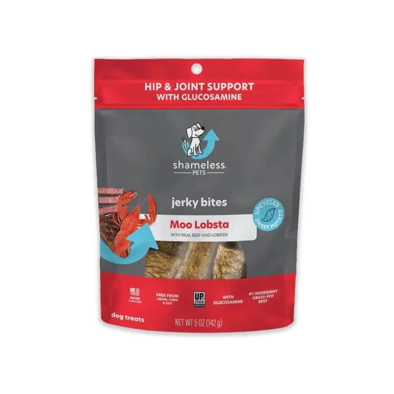 Shameless Pets Moo Lobsta Jerky Bites, 5 oz