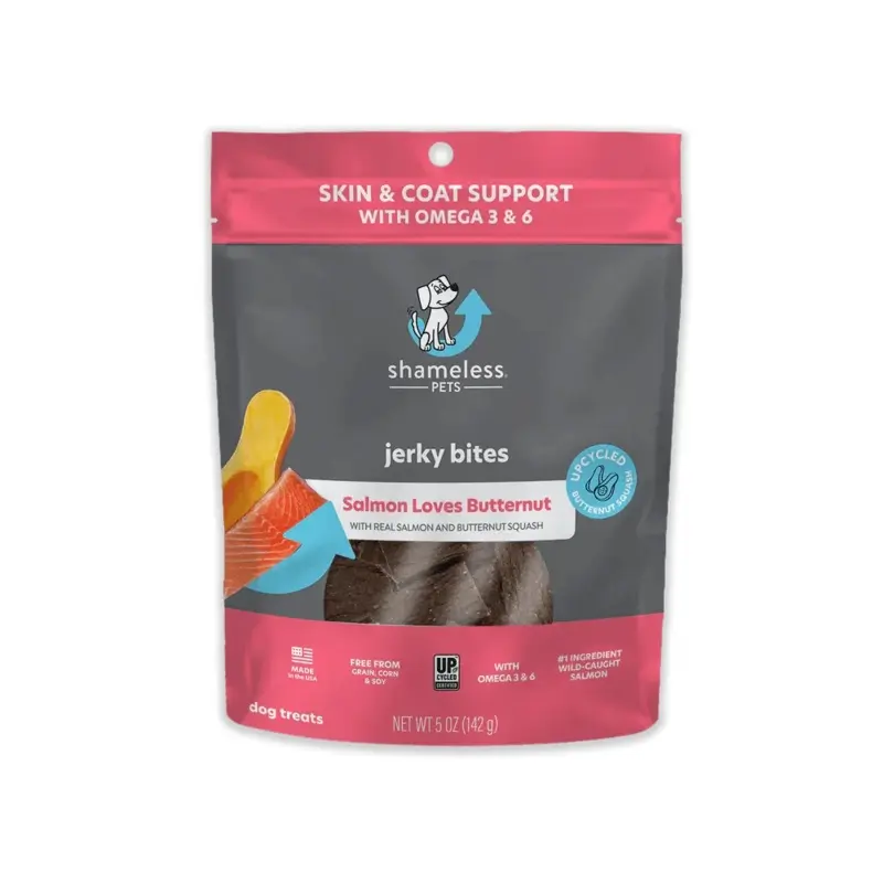 Shameless Pets Salmon Loves Butternut Jerky Bites, 5 oz
