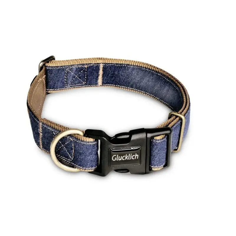 Glucklich Denim Adjustable Dog Collar