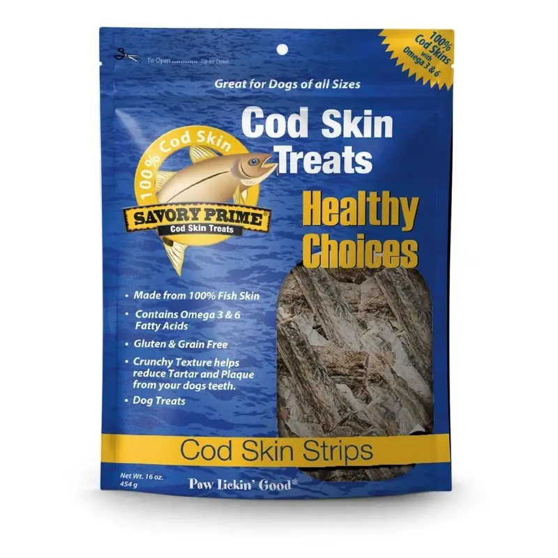Savory Prime Cod Skin Fish Strips Dog Treats, 16 oz