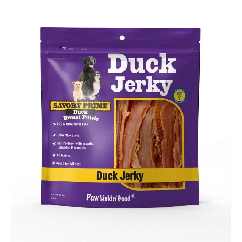 Savory Prime Natural Duck Jerky Dog Treats, 16 oz
