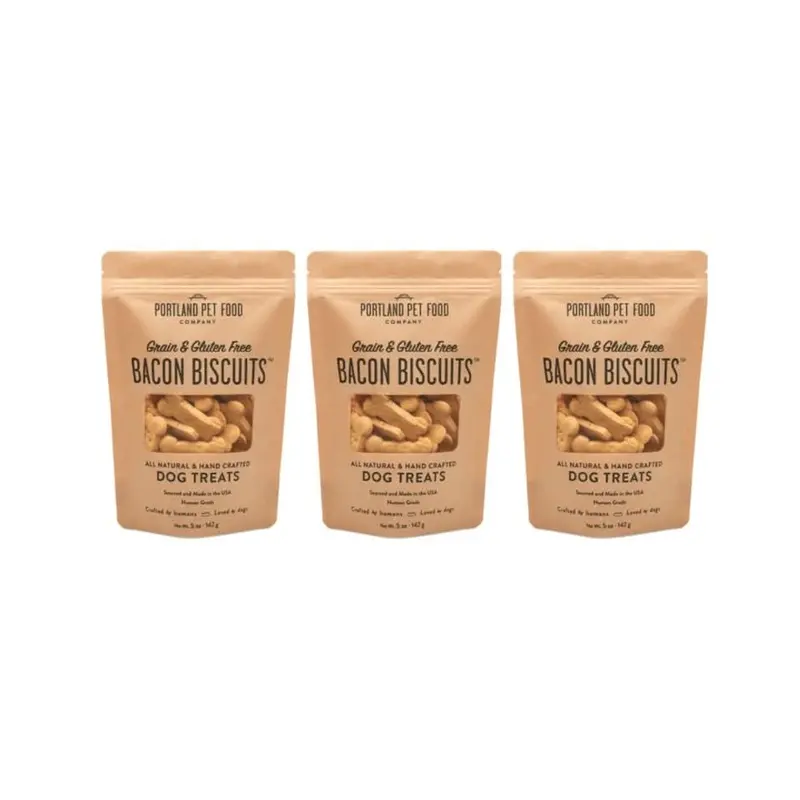Portland Pet Food Grain and Gluten-Free Bacon Biscuit Dog Treats - 5oz (Pack of 3)