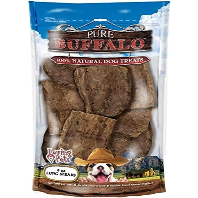 Loving Pets Pure Buffalo Lung Steaks Dog Treat