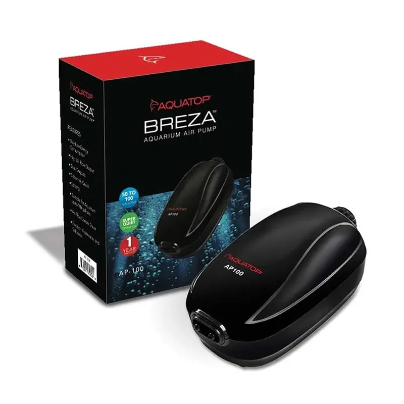 Aquatop BREZA AP-100 Aquarium Air Pump with Flow control Knob 50-100gal Black