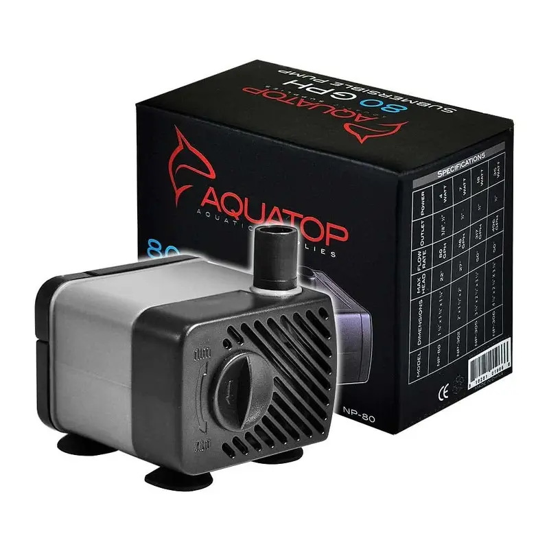 Aquatop NP-80 Aquarium Submersible Water Pump Black, Grey