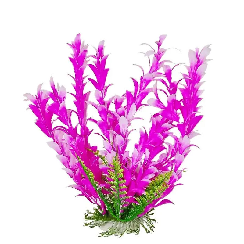 Aquatop Bacopa Aquarium Plant with Weighted Base Pink, White 9 in