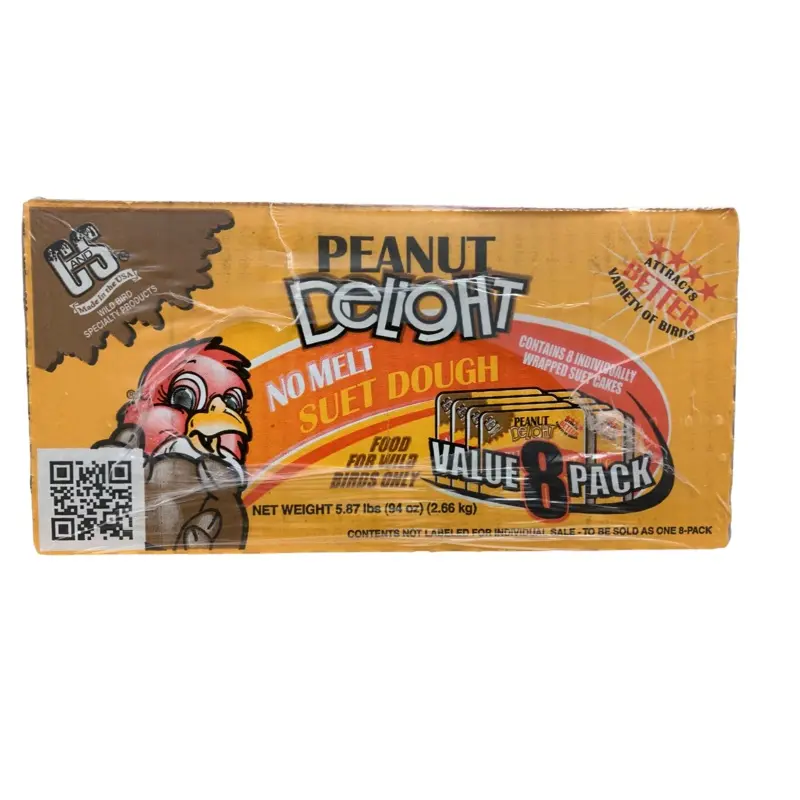 C&S Peanut Delight Suet Dough Wild Bird Food Value Pack, 8 Count