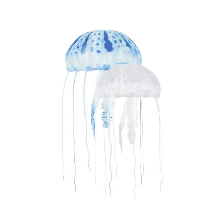 Aquatop Floating Jellyfish Aquarium Ornament Blue/Clear 2 in & 3in 2 Pack