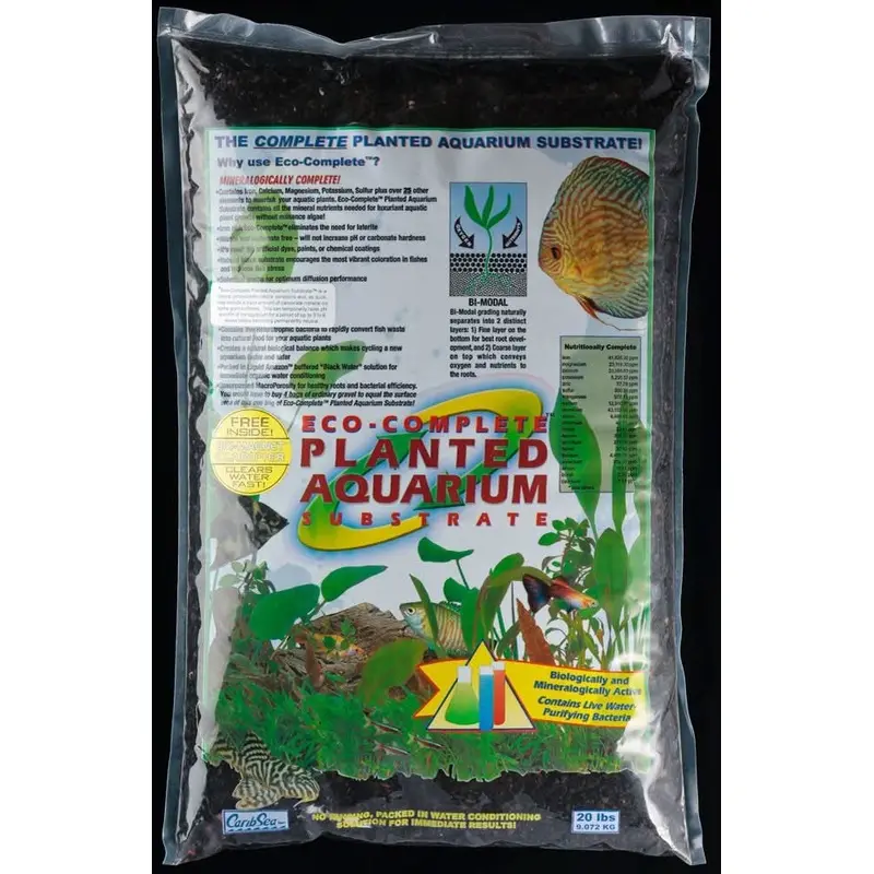 CaribSea Eco-Complete Planted Aquarium Gravel Black 20 lb