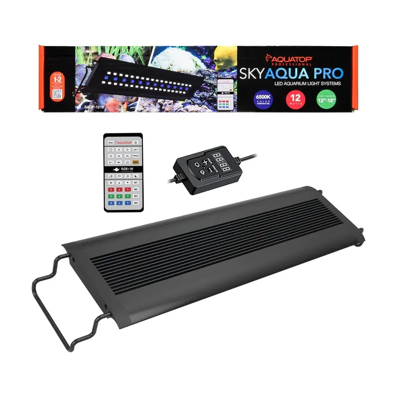 Aquatop SkyAqua Pro LED Light Fixture with IR Remote 6500K 12w 12-18in