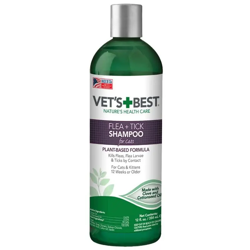 Vet's Best Flea and Tick Shampoo for Cats 12 Fl. oz