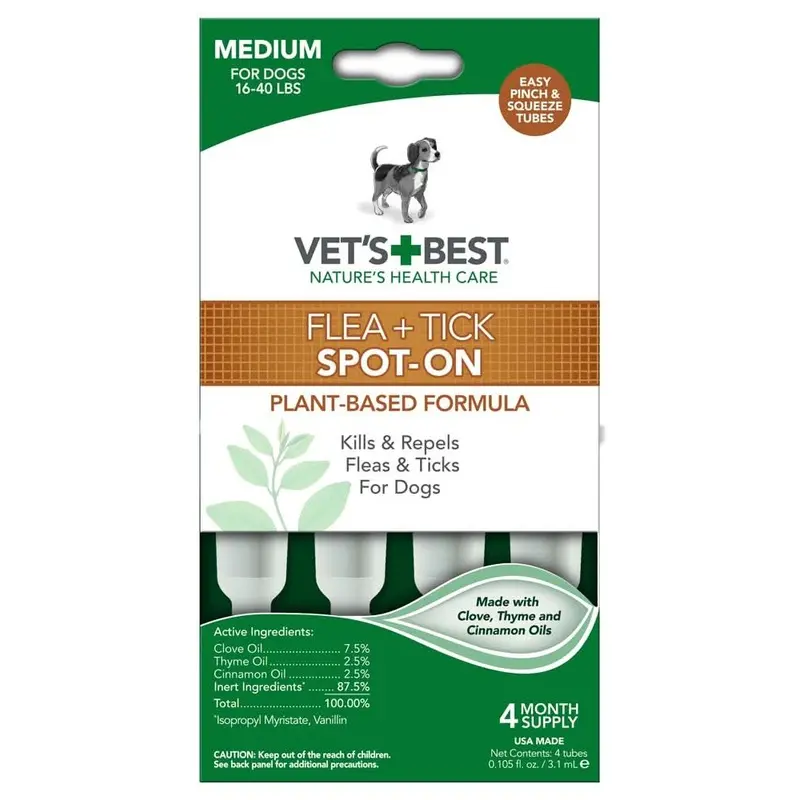 Vet's Best Flea and Tick Spot-On 3.1 ml 4 Count