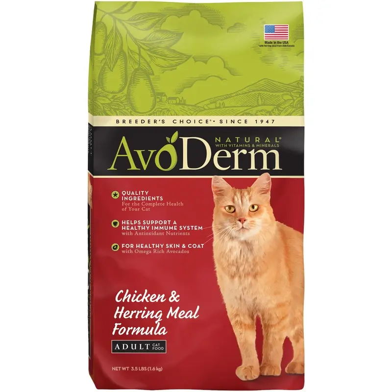 AvoDerm Natural Chicken & Herring Meal Formula - Adult Dry Cat Food 3.5 lb