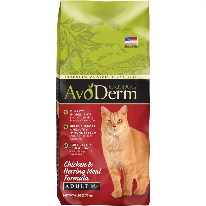 AvoDerm Natural Chicken & Herring Meal Formula - Adult Dry Cat Food 6 lb