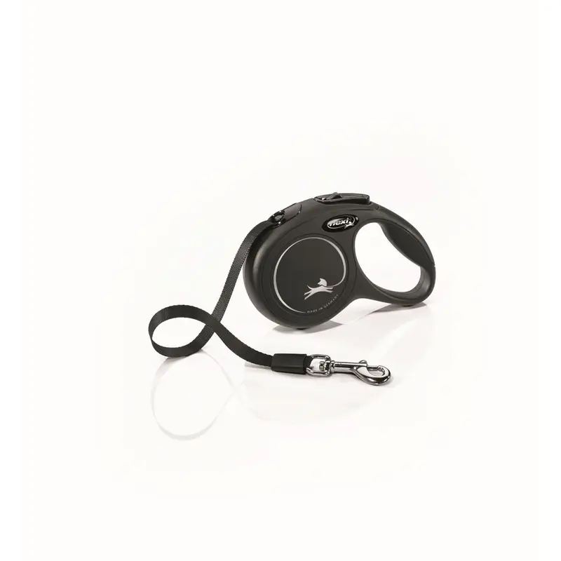 Flexi Classic Nylon Cord Dog Leash Black 10ft XS up to 26lb