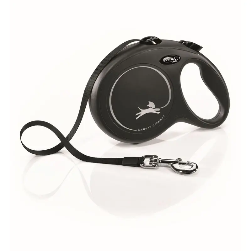 Flexi Classic Nylon Cord Dog Leash Black 26ft LG up to 110lb