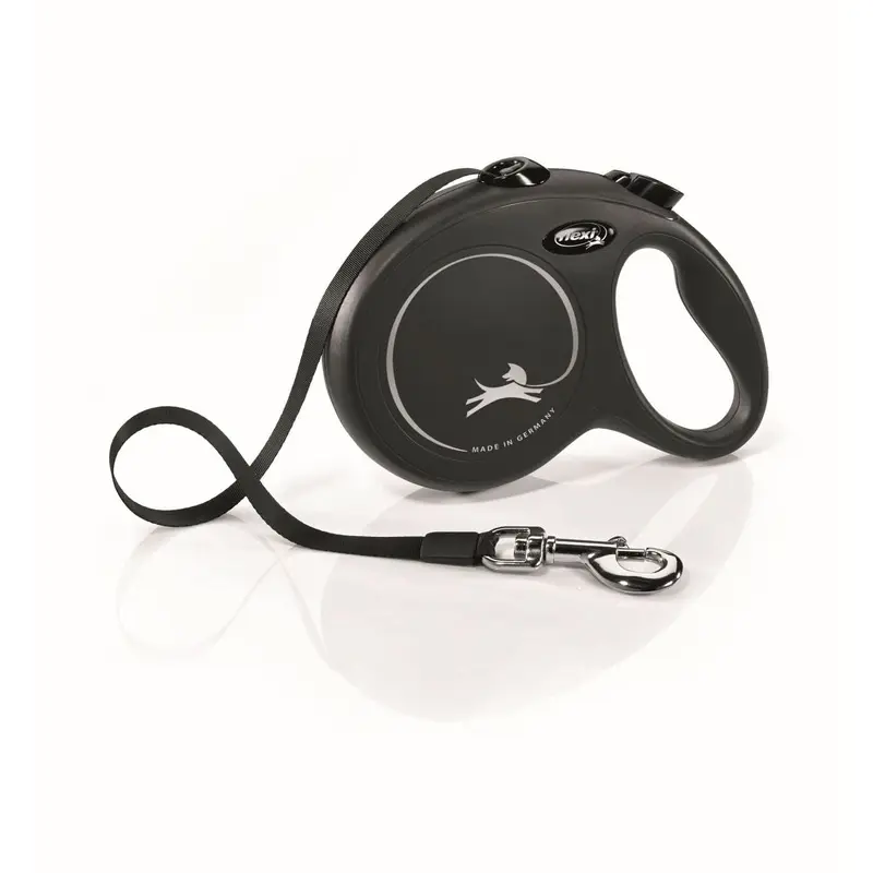 Flexi Classic Nylon Cord Dog Leash Black 16ft LG up to 132lb