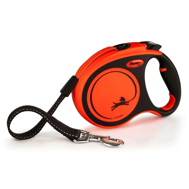 Flexi Xtreme Retractable Leash Orange & Black LG 16ft